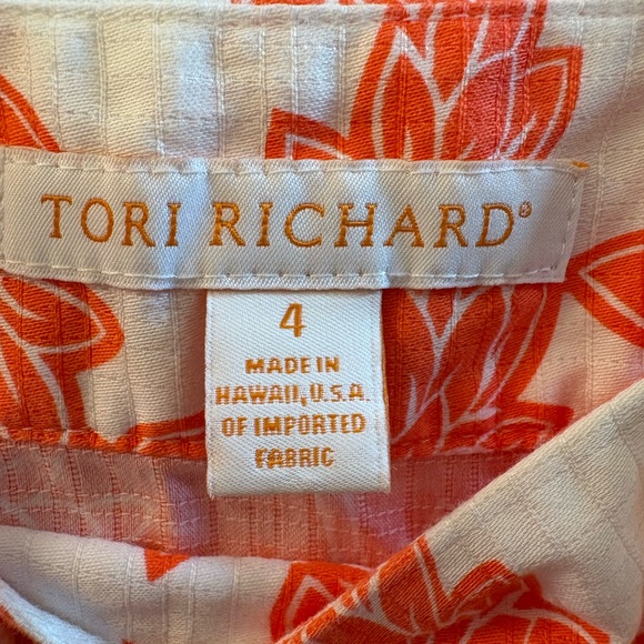 Tori Richard Women’s Floral Print Sleeveless Blouse Size 4 - Picture 3 of 6